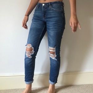 TOPSHOP Lucas Moto Distressed Jeans Size 30